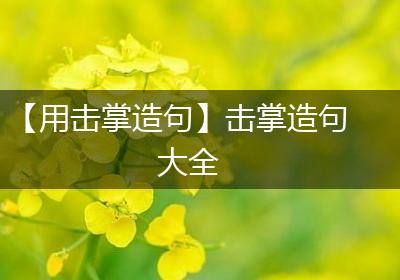 【用击掌造句】击掌造句大全
