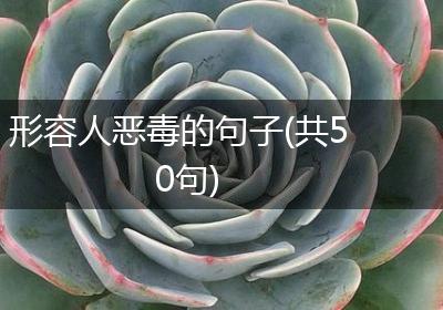 形容人恶毒的句子(共50句)
