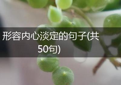 形容内心淡定的句子(共50句)