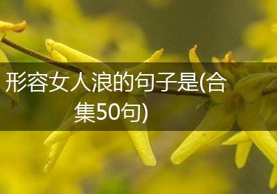 形容女人浪的句子是(合集50句)