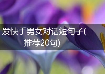 发快手男女对话短句子(推荐20句)