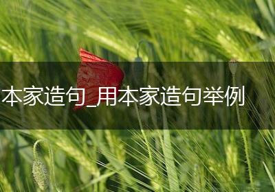 本家造句_用本家造句举例