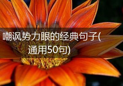 嘲讽势力眼的经典句子(通用50句)