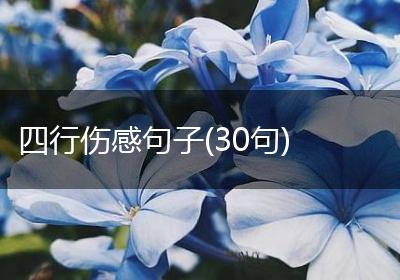 四行伤感句子(30句)