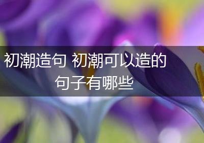 初潮造句 初潮可以造的句子有哪些