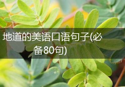 地道的美语口语句子(必备80句)