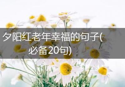 夕阳红老年幸福的句子(必备20句)
