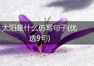 太阳是什么仿写句子(优选9句)