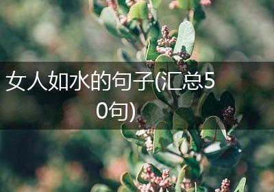 女人如水的句子(汇总50句)