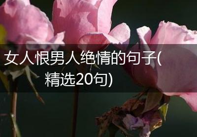 女人恨男人绝情的句子(精选20句)