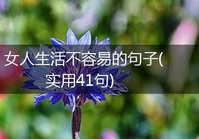 女人生活不容易的句子(实用41句)