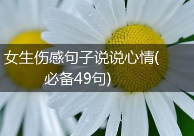 女生伤感句子说说心情(必备49句)