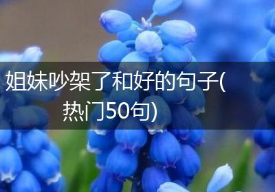 姐妹吵架了和好的句子(热门50句)