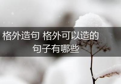 格外造句 格外可以造的句子有哪些