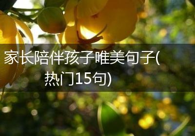 家长陪伴孩子唯美句子(热门15句)