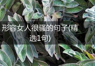 形容女人很骚的句子(精选1句)