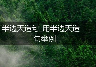 半边天造句_用半边天造句举例