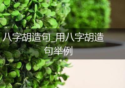 八字胡造句_用八字胡造句举例