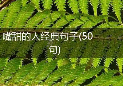 嘴甜的人经典句子(50句)