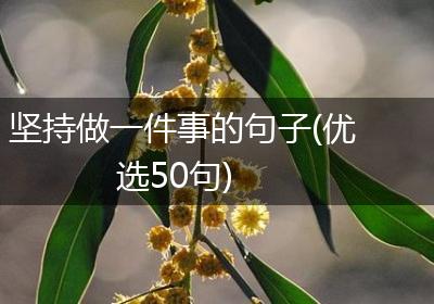 坚持做一件事的句子(优选50句)