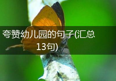 夸赞幼儿园的句子(汇总13句)