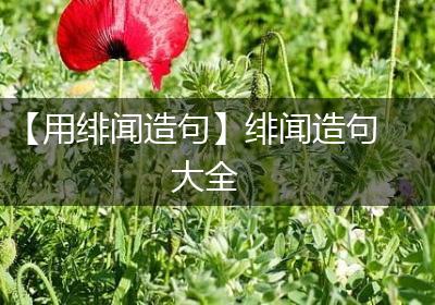 【用绯闻造句】绯闻造句大全