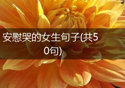 安慰哭的女生句子(共50句)