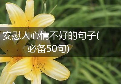 安慰人心情不好的句子(必备50句)