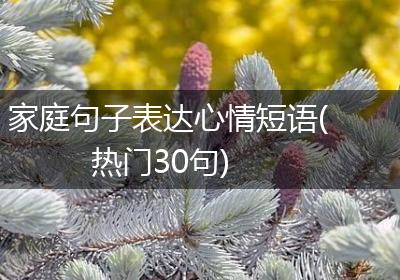家庭句子表达心情短语(热门30句)