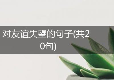 对友谊失望的句子(共20句)