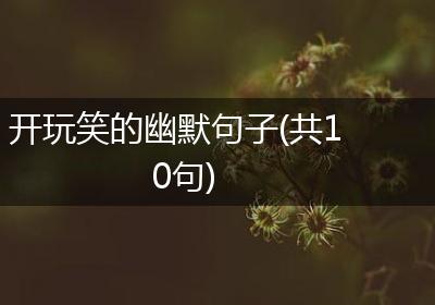 开玩笑的幽默句子(共10句)