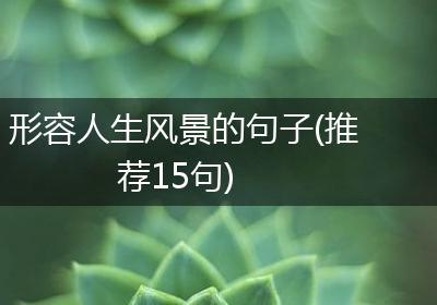 形容人生风景的句子(推荐15句)