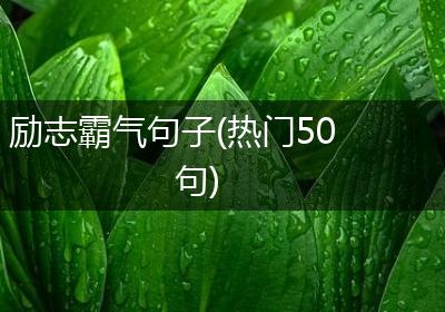励志霸气句子(热门50句)