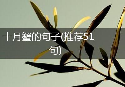 十月蟹的句子(推荐51句)