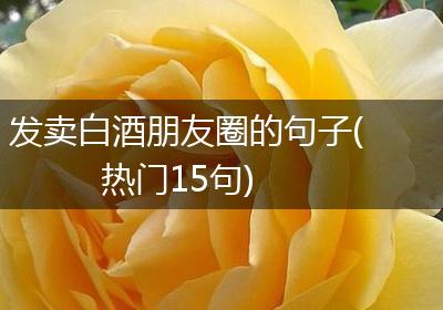 发卖白酒朋友圈的句子(热门15句)