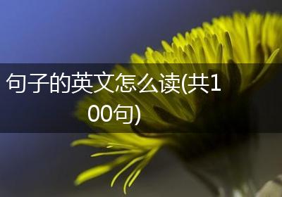 句子的英文怎么读(共100句)