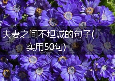 夫妻之间不坦诚的句子(实用50句)