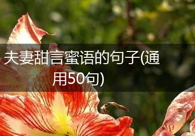 夫妻甜言蜜语的句子(通用50句)