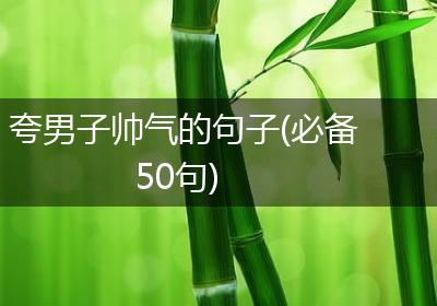 夸男子帅气的句子(必备50句)