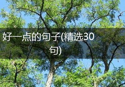 好一点的句子(精选30句)