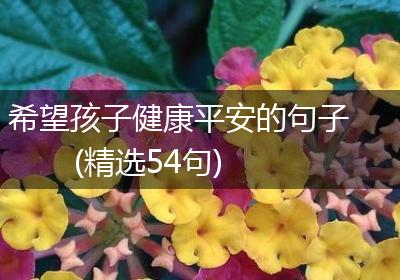 希望孩子健康平安的句子(精选54句)