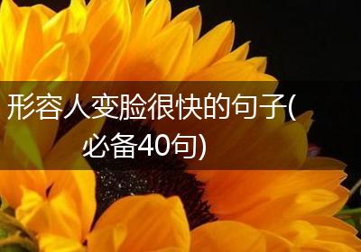 形容人变脸很快的句子(必备40句)
