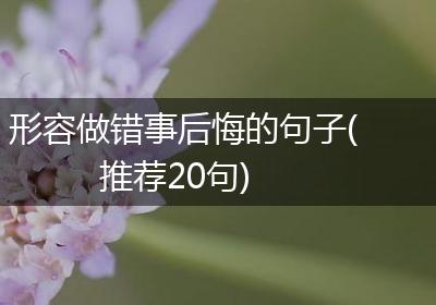 形容做错事后悔的句子(推荐20句)