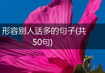 形容别人话多的句子(共50句)
