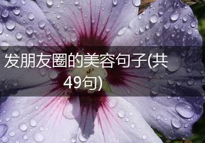 发朋友圈的美容句子(共49句)