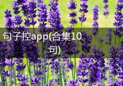 句子控app(合集10句)
