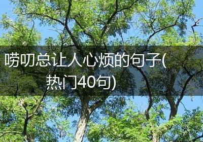 唠叨总让人心烦的句子(热门40句)