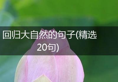 回归大自然的句子(精选20句)
