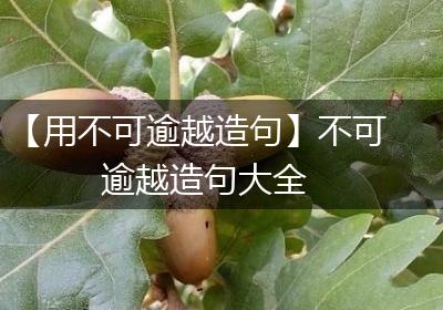 【用不可逾越造句】不可逾越造句大全