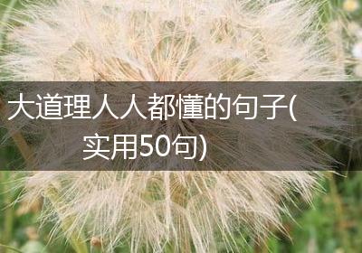 大道理人人都懂的句子(实用50句)